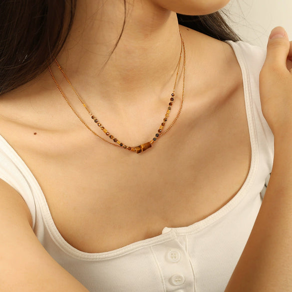 316L Stainless Steel Gold Plated Necklace For Women Simple Minimalist Fashion Design