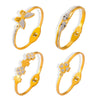 316L Stainless Steel Gold Plated Niche Geometric Fourleaf Love Diamond Butterfly Design Bracelet