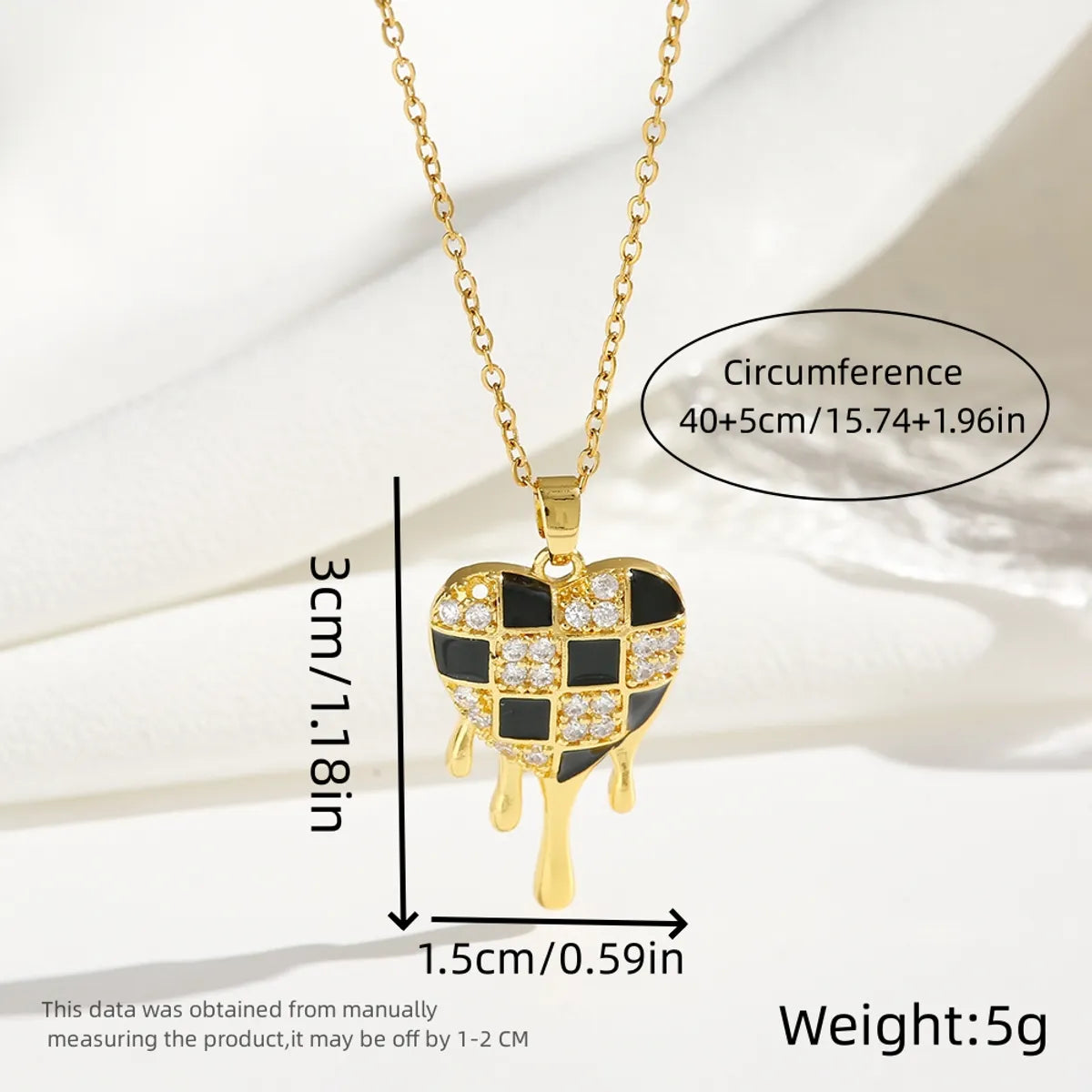 Wholesale Jewelry Romantic Sweet Simple Style Moon Rose Daisy Titanium Steel Resin Zircon 18K Gold Plated Enamel Plating Inlay Pendant Necklace