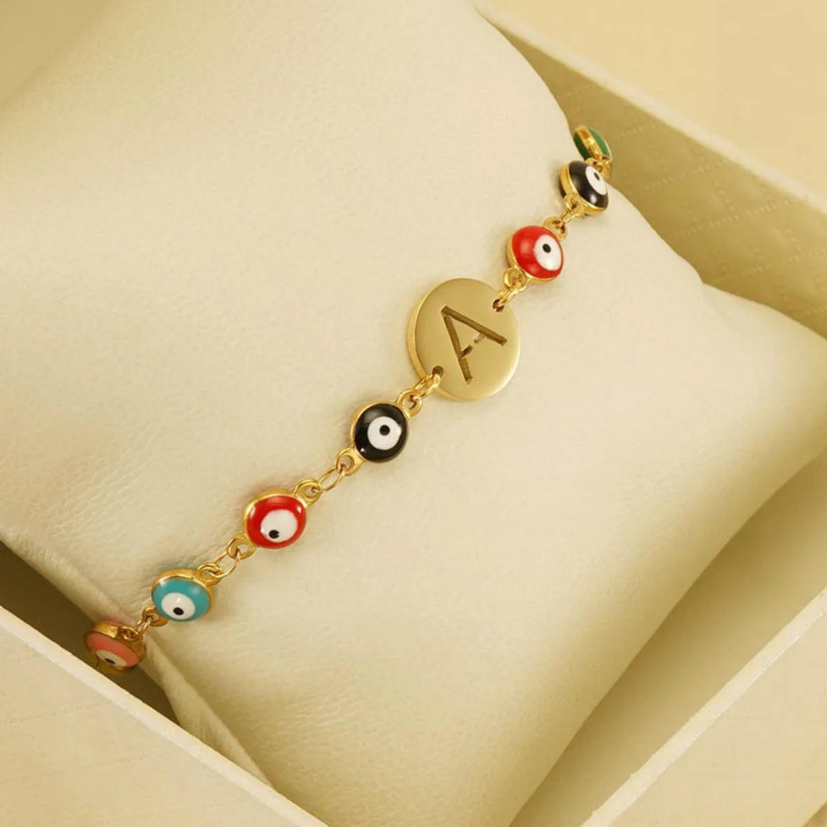 Titanium Steel Gold Plated Simple Style Classic Style Letter Plating Bracelets