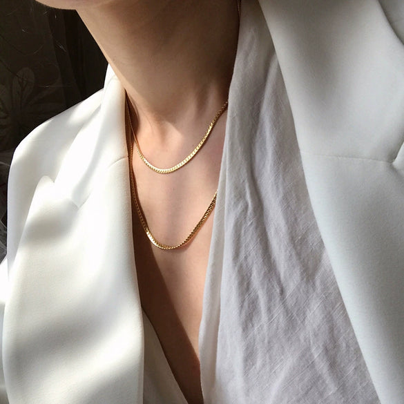 Titanium Steel Gold Plated U Shaped Horse Whip Hip Hop Clavicle Necklace Unisex