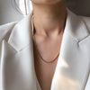 Titanium Steel Gold Plated U Shaped Horse Whip Hip Hop Clavicle Necklace Unisex