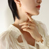 316L Stainless Steel Gold Plated Ushape Polygonal Women's Earrings