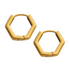 316L Stainless Steel Gold Plated Ushape Polygonal Women's Earrings