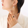 Titanium Steel Gold Plated Water Drop Shape Fashion Trendy Personality Geometric Ear Jewelry