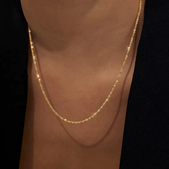 Titanium Steel Goldplated Cauliflower Chain Punk Style Wave Pattern Unisex Necklace