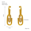 Titanium Steel Goldplated Diamondencrusted Paperclip Design Women's Earrings