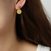 316L Stainless Steel Goldplated Embossed Cartoon Character Pendant Earrings For Women
