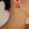 316L Stainless Steel Goldplated Geometric Bag Earrings Jewelry For Women