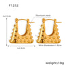 316L Stainless Steel Goldplated Geometric Bag Earrings Jewelry For Women