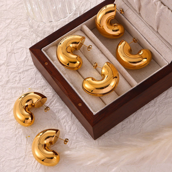 316L Stainless Steel Goldplated Geometric Earrings For Women