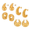 Titanium Steel Goldplated Geometric Hollow Texture Women's Fashion Creative Earrings