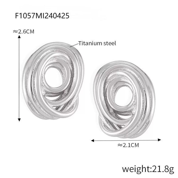 Titanium Steel Goldplated Geometric Hollow Texture Women's Fashion Creative Earrings