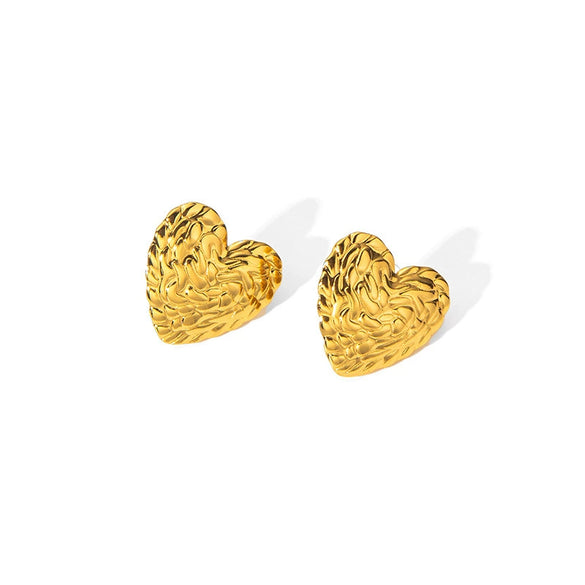 Titanium Steel Goldplated Geometric Leaf Earrings For Women