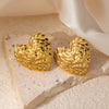 Titanium Steel Goldplated Geometric Leaf Earrings For Women