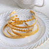 316L Stainless Steel Goldplated Geometric Niche Style Stitching Bracelet