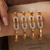 Titanium Steel Goldplated Geometric Paper Clip Love Retro Personality Fadefree Bracelet