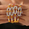 Titanium Steel Goldplated Geometric Paper Clip Love Retro Personality Fadefree Bracelet