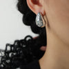 316L Stainless Steel Goldplated Geometric Water Drop Diamondembedded Beading Earrings For Women
