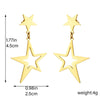 Titanium Steel Goldplated Hollow Irregular Fivepointed Star Pendant Earrings For Women Fashion Creative Design