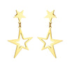 Titanium Steel Goldplated Hollow Irregular Fivepointed Star Pendant Earrings For Women Fashion Creative Design