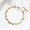 Titanium Steel Goldplated Leaf Bracelet For Women Fashionable Jewelry