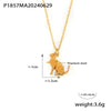 316L Stainless Steel Goldplated Ochain Necklace With Animal Shape Pendant Geometric And Zodiac Patterns Electroplated For Women