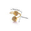 Titanium Steel Goldplated Open Ring With Starfish Design And Zircon Accents For Women