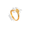 Titanium Steel Goldplated Open Ring With Starfish Design And Zircon Accents For Women