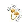 Titanium Steel Goldplated Open Ring With Starfish Design And Zircon Accents For Women