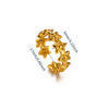 Titanium Steel Goldplated Open Ring With Starfish Design And Zircon Accents For Women