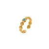 Titanium Steel Goldplated Open Ring With Starfish Design And Zircon Accents For Women