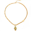 Titanium Steel Goldplated Personality Spliced Palm Eyes Cut Out Necklace And Earrings Set