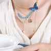 316L Stainless Steel Goldplated Tassel Chain Pendant Jewelry Unisex