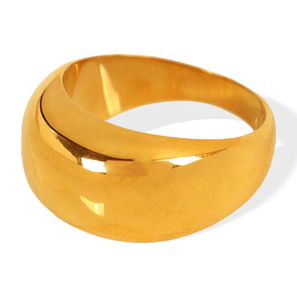 316L Stainless Steel Goldplated U Shape Fashion Ring Jewelry For Women