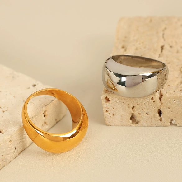 316L Stainless Steel Goldplated U Shape Fashion Ring Jewelry For Women