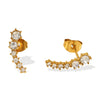 316L Stainless Steel Halfmoon Electroplated Women's Fashion Earrings