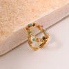 Titanium Steel Handmade Geometric Open Ring For Women