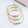 Titanium Steel Handmade Peach Heart Adjustable Wire Rope Bracelet