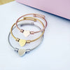 Titanium Steel Handmade Peach Heart Adjustable Wire Rope Bracelet