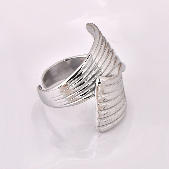 Titanium Steel Handpolished Jewelry Set With Multilayer Texture Scalloped Striped Cross Geometric Style