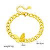 Titanium Steel Heart And Butterfly Shaped Electroplated Women's Bracelet