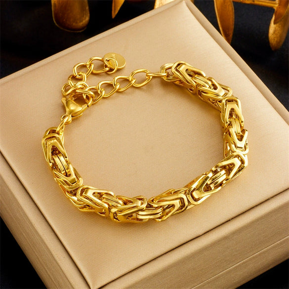 Titanium Steel Heart And Butterfly Shaped Electroplated Women's Bracelet