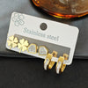 Titanium Steel Heart And Four Leaf Clover Earrings Electroplated Fashion Design For Women