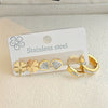 Titanium Steel Heart And Four Leaf Clover Earrings Electroplated Fashion Design For Women