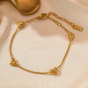 Titanium Steel Heart And Star Diamondencrusted Zircon Electroplated Women's Bracelet
