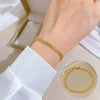 Titanium Steel Heart Dog Bone Chain Bracelet For Women With Gold Inlaid Constellation Pattern Retro Style