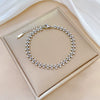 Titanium Steel Heart Dog Bone Chain Bracelet For Women With Gold Inlaid Constellation Pattern Retro Style