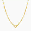 Titanium Steel Heart Double Buckle Paper Clip Necklace Furnace Vacuum Plated 18K Real Gold For Women