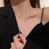 Titanium Steel Heart Double Ring Clavicle Necklace For Women Light Luxury Niche Design